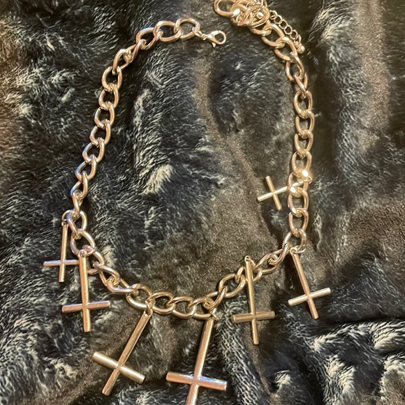 Hot Topic Jewelry Goth Inverted Cross Chain Choker Poshmark